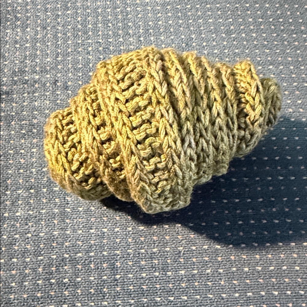 Hand-Knit Gold Scarf